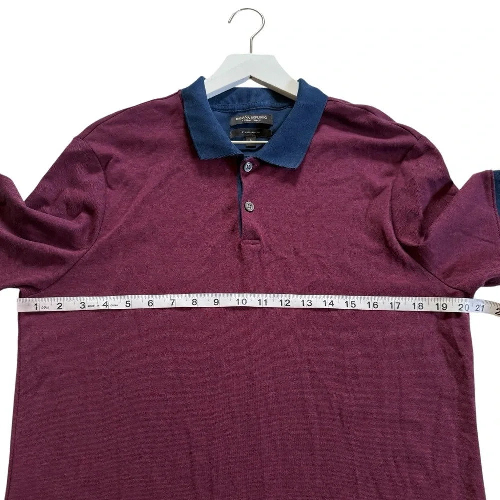 Banana Republic Luxury Touch Burgundy Polo Shirt Men’s Size Large Standard Fit
